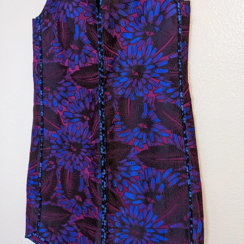 J. Crew Purple and Blue Floral Midi Dress